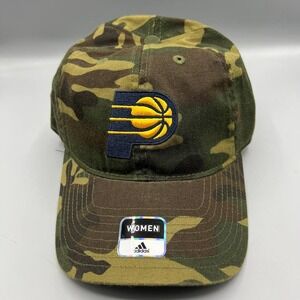 Indiana Pacers Hat Women Green Camouflage Adidas Strap Back Cap New‎